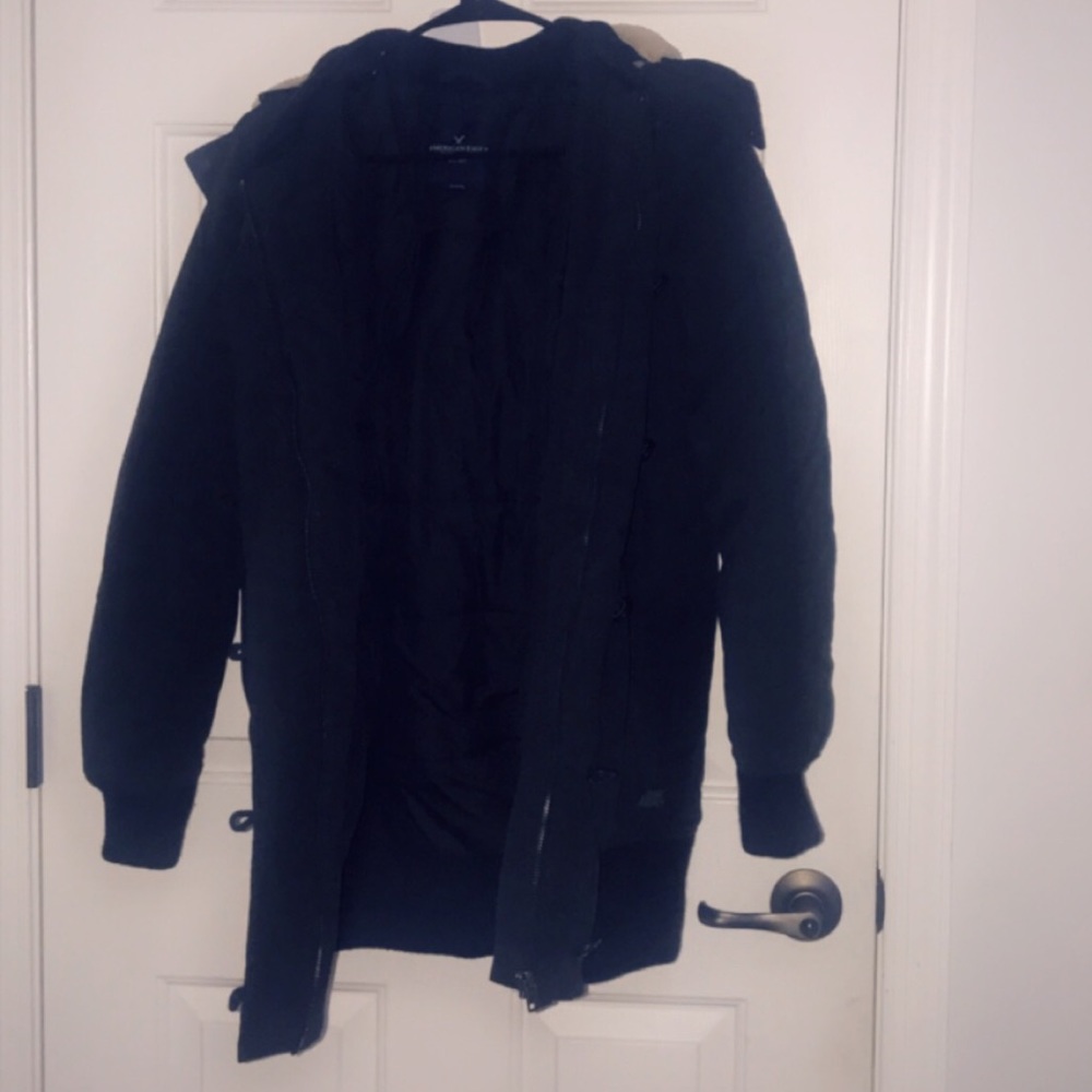 black american eagle winter jacket